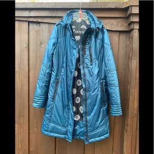 7 SEASONS Nordstrom Women’s Blue Lightweight Coat Removable Hood Sz 38 (US Sz M)